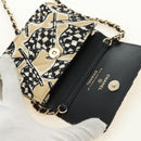 CHANEL Matelasse Chain Shoulder Pouch Nylon Beige Gold CC Auth bs35360SAM-9