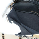 CHANEL Matelasse Chain Shoulder Pouch Nylon Beige Gold CC Auth bs35360SAM-21
