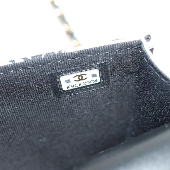 CHANEL Matelasse Chain Shoulder Pouch Nylon Beige Gold CC Auth bs35360SAM
