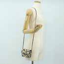 CHANEL Matelasse Chain Shoulder Pouch Nylon Beige Gold CC Auth bs35360SAM-22