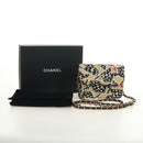 CHANEL Matelasse Chain Shoulder Pouch Nylon Beige Gold CC Auth bs35360SAM-12