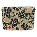 CHANEL Matelasse Chain Shoulder Pouch Nylon Beige Gold CC Auth bs35360SAM-2