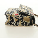 CHANEL Matelasse Chain Shoulder Pouch Nylon Beige Gold CC Auth bs35360SAM-4