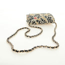 CHANEL Matelasse Chain Shoulder Pouch Nylon Beige Gold CC Auth bs35360SAM-7