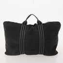 HERMES Hand Bag Canvas 3 Set Gray Black Brown Auth bs35362-10