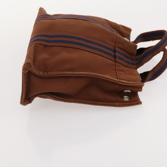 HERMES Hand Bag Canvas 3 Set Gray Black Brown Auth bs35362