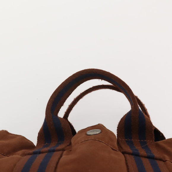 HERMES Hand Bag Canvas 3 Set Gray Black Brown Auth bs35362