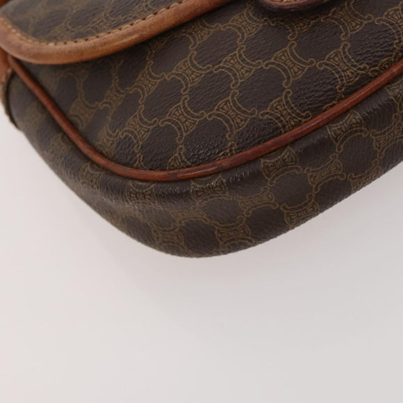 CELINE Macadam Canvas Shoulder Bag PVC Leather 2 Set Brown Auth bs35363