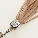 CHANEL Chain Purse Hand Bag Lamb Skin Beige Silver CC Auth bs35366V-15