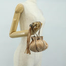 CHANEL Chain Purse Hand Bag Lamb Skin Beige Silver CC Auth bs35366V-23