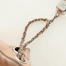 CHANEL Chain Purse Hand Bag Lamb Skin Beige Silver CC Auth bs35366V-14
