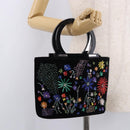 Salvatore Ferragamo Beads Hand Bag Velor Black Silver Auth bs35367A-22