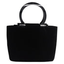 Salvatore Ferragamo Beads Hand Bag Velor Black Silver Auth bs35367A-2