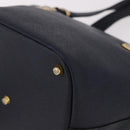 VERSACE Hand Bag Leather Navy Gold Auth bs35368-14