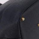 VERSACE Hand Bag Leather Navy Gold Auth bs35368-15