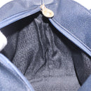 VERSACE Hand Bag Leather Navy Gold Auth bs35368-18