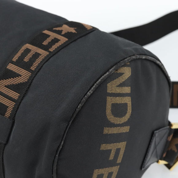 FENDI Handtasche Canvas 2-Wege Schwarz Gold Auth bs35369
