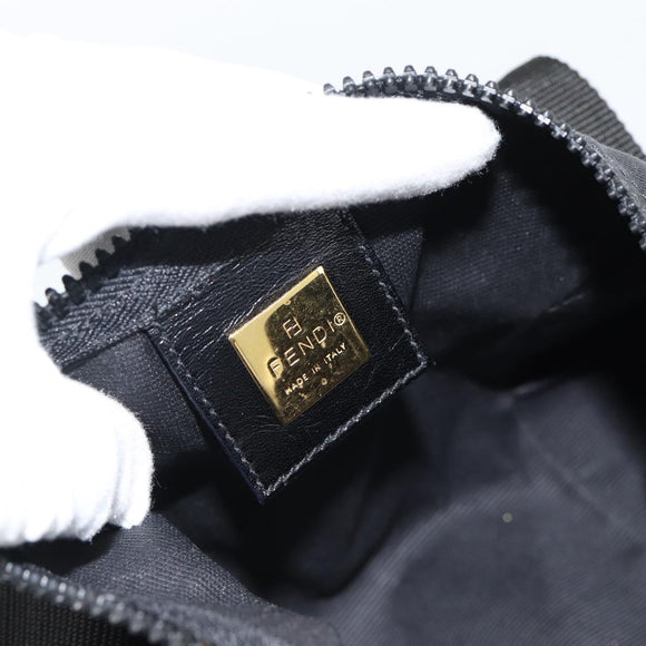 FENDI Handtasche Canvas 2-Wege Schwarz Gold Auth bs35369