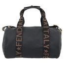 FENDI Handtasche Canvas 2-Wege Schwarz Gold Auth bs35369-2