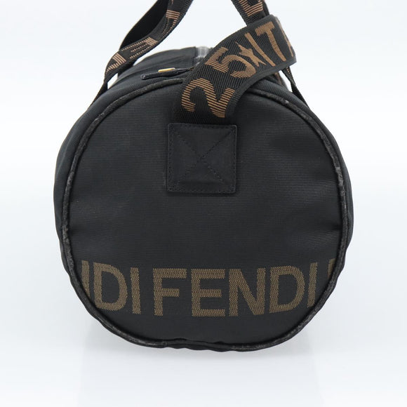 FENDI Handtasche Canvas 2-Wege Schwarz Gold Auth bs35369