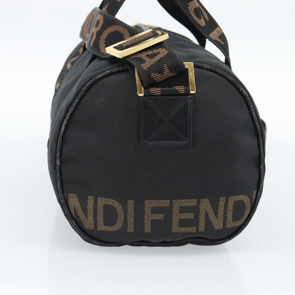 FENDI Handtasche Canvas 2-Wege Schwarz Gold Auth bs35369