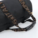 FENDI Handtasche Canvas 2-Wege Schwarz Gold Auth bs35369-7