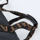FENDI Handtasche Canvas 2-Wege Schwarz Gold Auth bs35369-8
