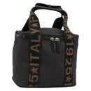 FENDI Handtasche Canvas Schwarz Silber Auth bs35371-1
