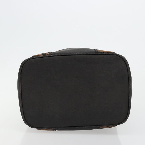 FENDI Handtasche Canvas Schwarz Silber Auth bs35371