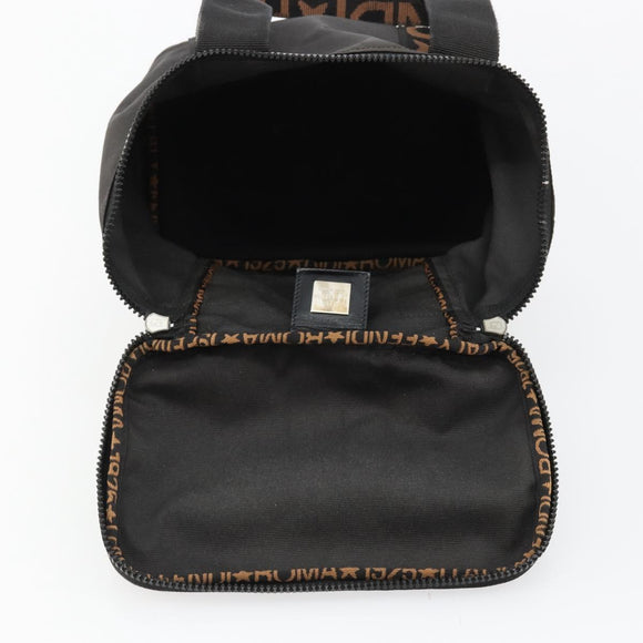 FENDI Handtasche Canvas Schwarz Silber Auth bs35371