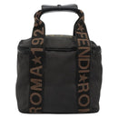 FENDI Handtasche Canvas Schwarz Silber Auth bs35371-3