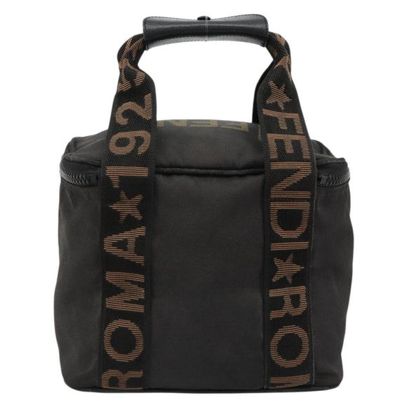 FENDI Handtasche Canvas Schwarz Silber Auth bs35371