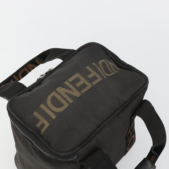 FENDI Handtasche Canvas Schwarz Silber Auth bs35371