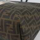 FENDI Zucca Canvas Tote Bag PVC Black Brown Auth bs35373-15