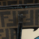 FENDI Zucca Canvas Tote Bag PVC Black Brown Auth bs35373-9