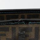 FENDI Zucca Canvas Tote Bag PVC Black Brown Auth bs35373-10