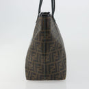 FENDI Zucca Canvas Tote Bag PVC Black Brown Auth bs35373-3