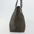 FENDI Zucca Canvas Tote Bag PVC Black Brown Auth bs35373-4