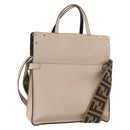 FENDI Flip Tote Bag Leather 3way Navy Gold Auth bs35380A-1