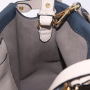 FENDI Flip Tote Bag Leather 3way Navy Gold Auth bs35380A-24