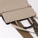 FENDI Flip Tote Bag Leather 3way Navy Gold Auth bs35380A-14