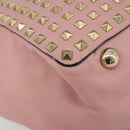 VALENTINO Rock Studs Tote Bag Leather Pink Gold Auth bs35382-14