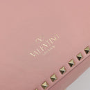 VALENTINO Rock Studs Tote Bag Leather Pink Gold Auth bs35382-17