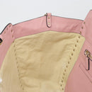 VALENTINO Rock Studs Tote Bag Leather Pink Gold Auth bs35382-20