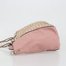 VALENTINO Rock Studs Tote Bag Leather Pink Gold Auth bs35382-4