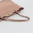 VALENTINO Rock Studs Tote Bag Leather Pink Gold Auth bs35382-7