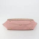 VALENTINO Rock Studs Tote Bag Leather Pink Gold Auth bs35382-5