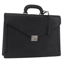 BURBERRY Business Bag Leather Black Silver Auth bs35383-1