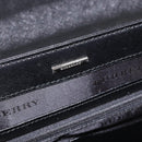 BURBERRY Business Bag Leather Black Silver Auth bs35383-18