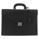 BURBERRY Business Bag Leather Black Silver Auth bs35383-13